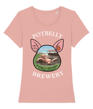 Load image into Gallery viewer, Ladies Cotton Potbelly Brewery Hedonism Scoop Neck T-Shirt