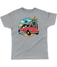 Load image into Gallery viewer, Men&#39;s T-Shirt of a Man Driving Convertible Beetle near the Beach