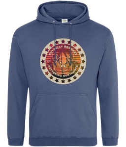 Vintage Retro Potbelly Brewery UK Hoodie - Drinking Beer under the Palm trees