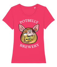 Load image into Gallery viewer, Ladies Cotton Potbelly Brewery Crazy Daze Scoop Neck T-Shirt