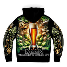 Load image into Gallery viewer, Beer, the source of eternal joy.  Micro fleece Zip up  Hoodie