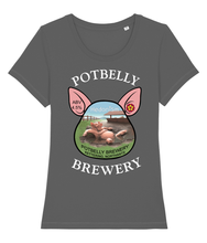 Load image into Gallery viewer, Ladies Cotton Potbelly Brewery Hedonism Scoop Neck T-Shirt