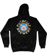 Load image into Gallery viewer, Potbelly Brewery Greek Key Border Pig Circular Text Hoodie