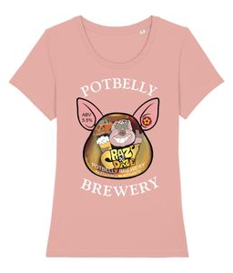 Ladies Cotton Potbelly Brewery Crazy Daze Scoop Neck T-Shirt