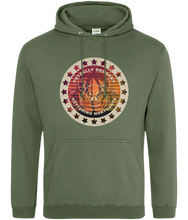 Load image into Gallery viewer, Vintage Retro Potbelly Brewery UK Hoodie - Drinking Beer under the Palm trees