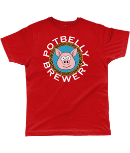 Potbelly Brewery Key Border Pig Circular Text Classic Cut Men's T-Shirt