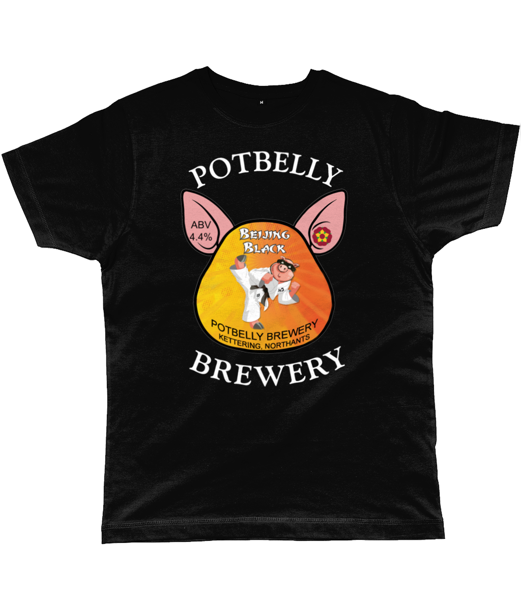 Potbelly Brewery Beijing Black Pump Clip with Wording Classic Cut Men's T-Shirt