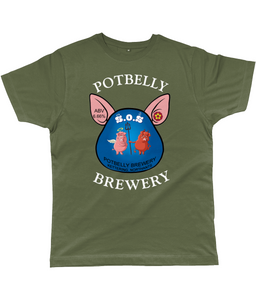 Potbelly Brewery SOS Pump Clip with Wording Classic Cut Men's T-Shirt