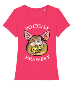 Ladies Cotton Potbelly Brewery Crazy Daze Scoop Neck T-Shirt